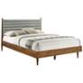 Artemio Queen Platform Bed Frame in Wood and Walnut Finish
