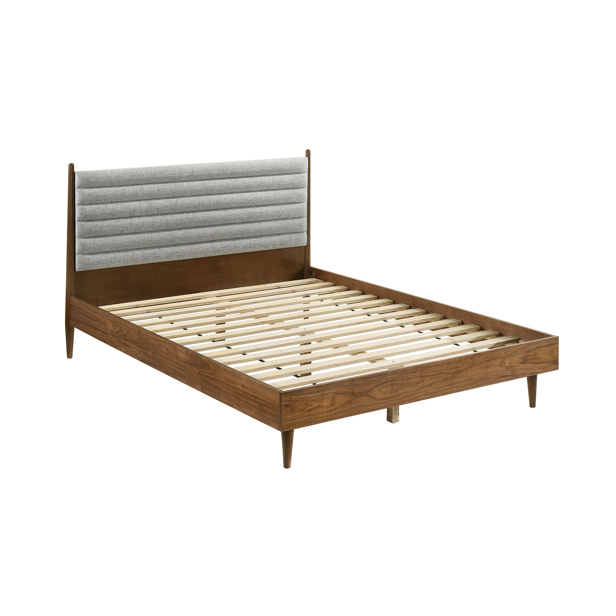 Image 3 Artemio Queen Platform Bed Frame in Wood and Walnut Finish more views