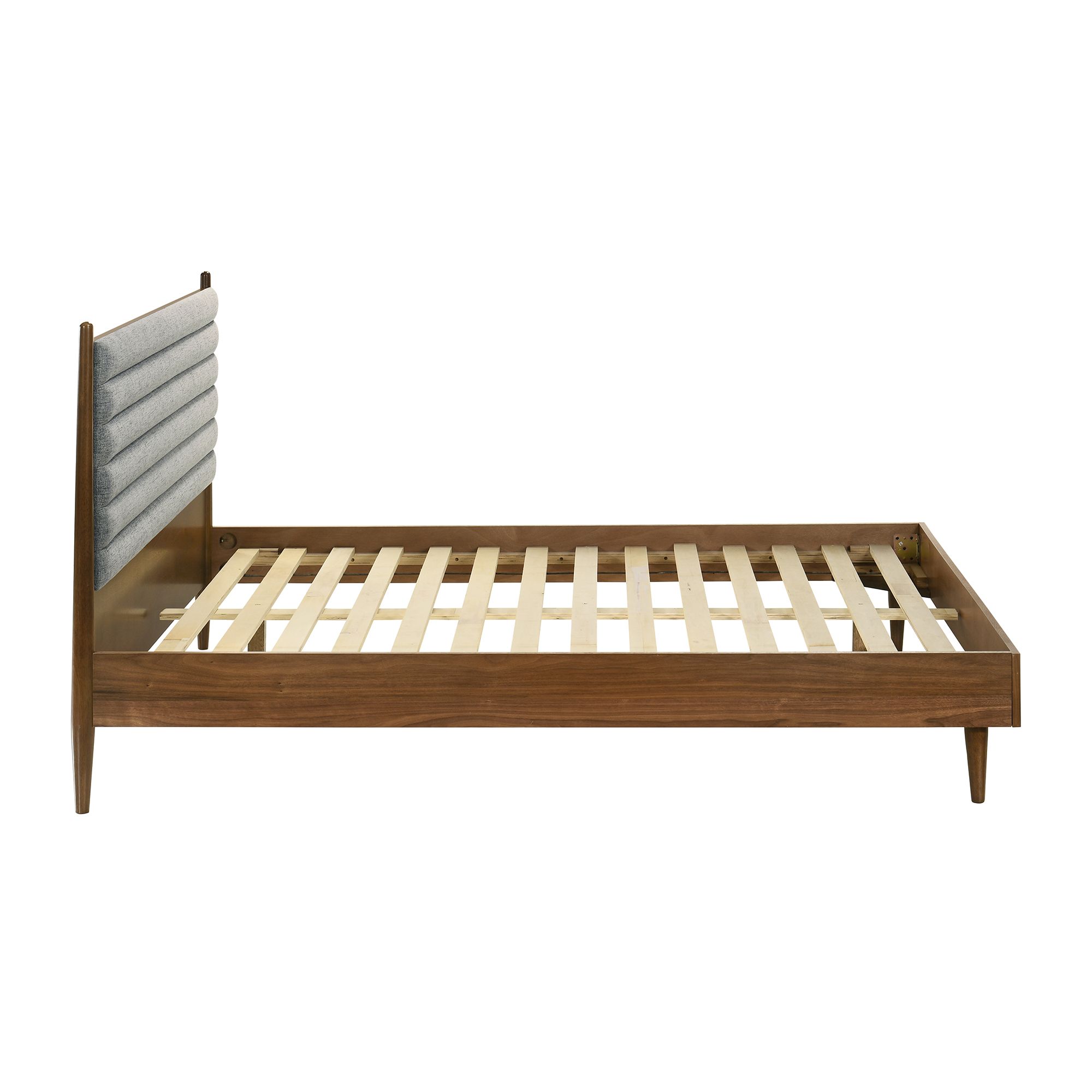 Image 5 Artemio Queen Platform Bed Frame in Wood and Walnut Finish more views
