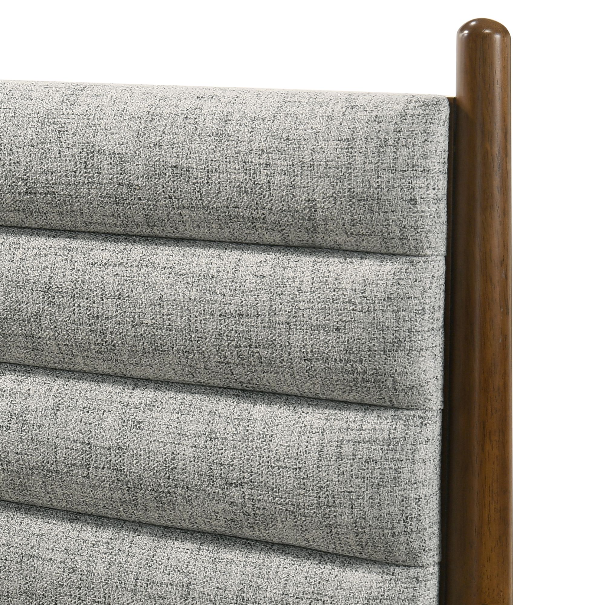 Artemio Queen Platform Bed Frame in Wood and Walnut Finish