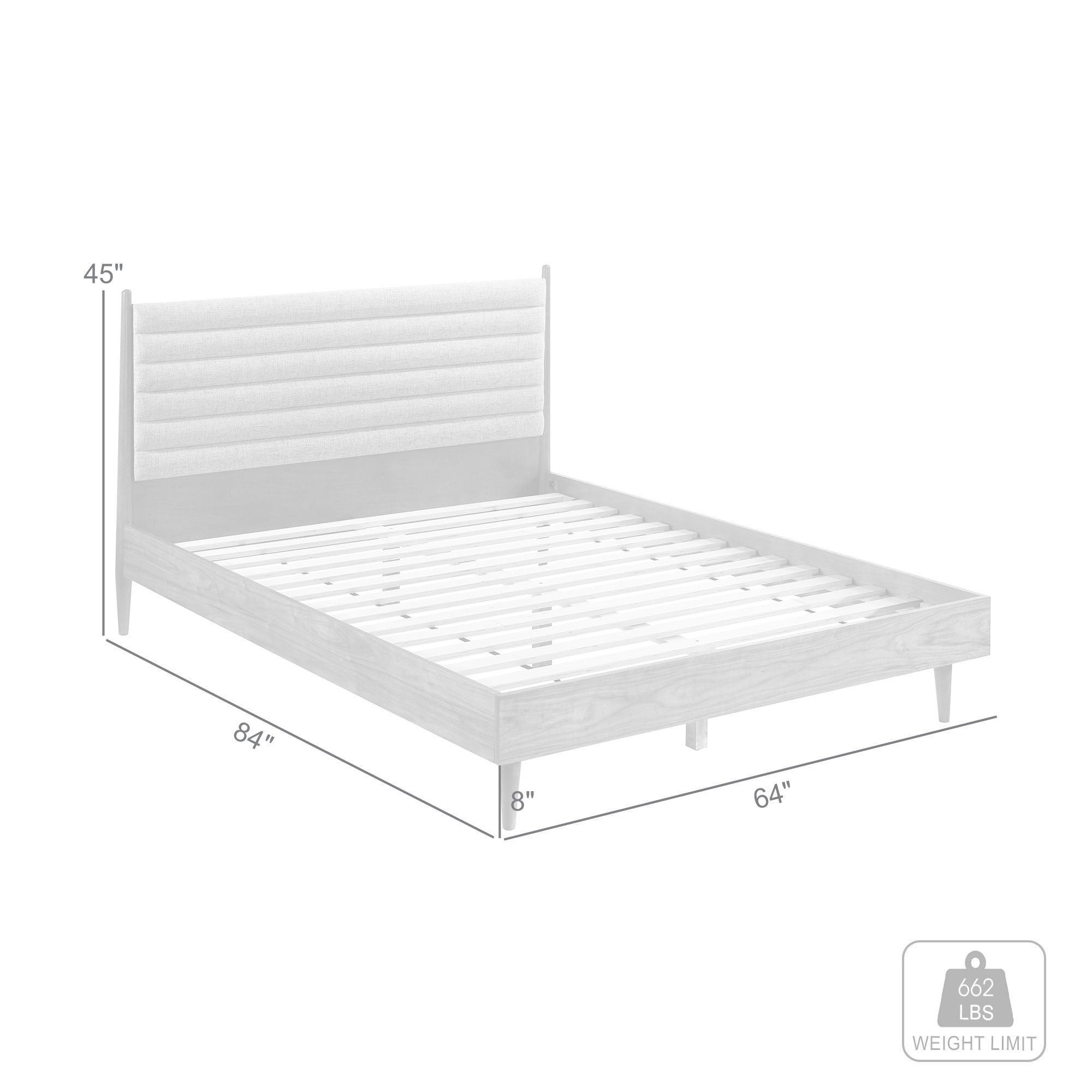 Artemio Queen Platform Bed Frame in Wood and Walnut Finish