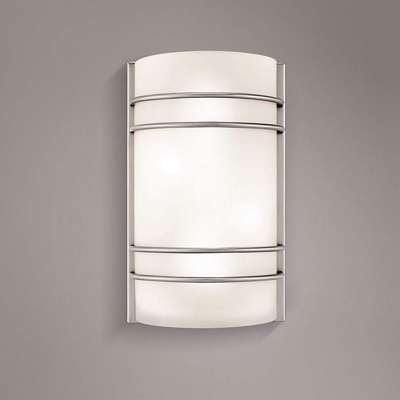 Image 1 Artemis 12 1/4" High Brushed Steel Metal Wall Sconce