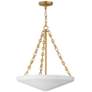 1_Artemis 19" Wide Natural Aged Brass and White Pendant Light