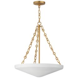 Artemis 19" Wide Natural Aged Brass and White Pendant Light
