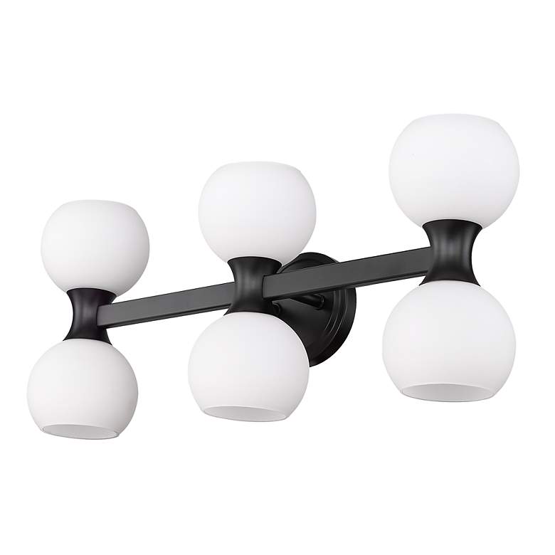 Image 7 Artemis 25" Wide Matte Black 6-Light Bath Light more views