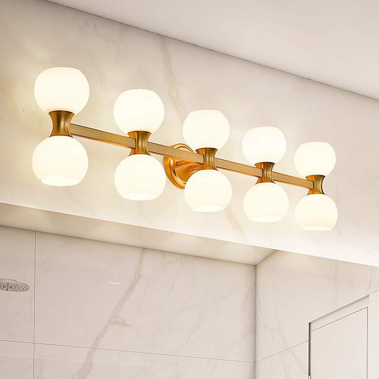 Image 1 Artemis 45" Wide Modern Gold 10-Light Vanity Bath Light