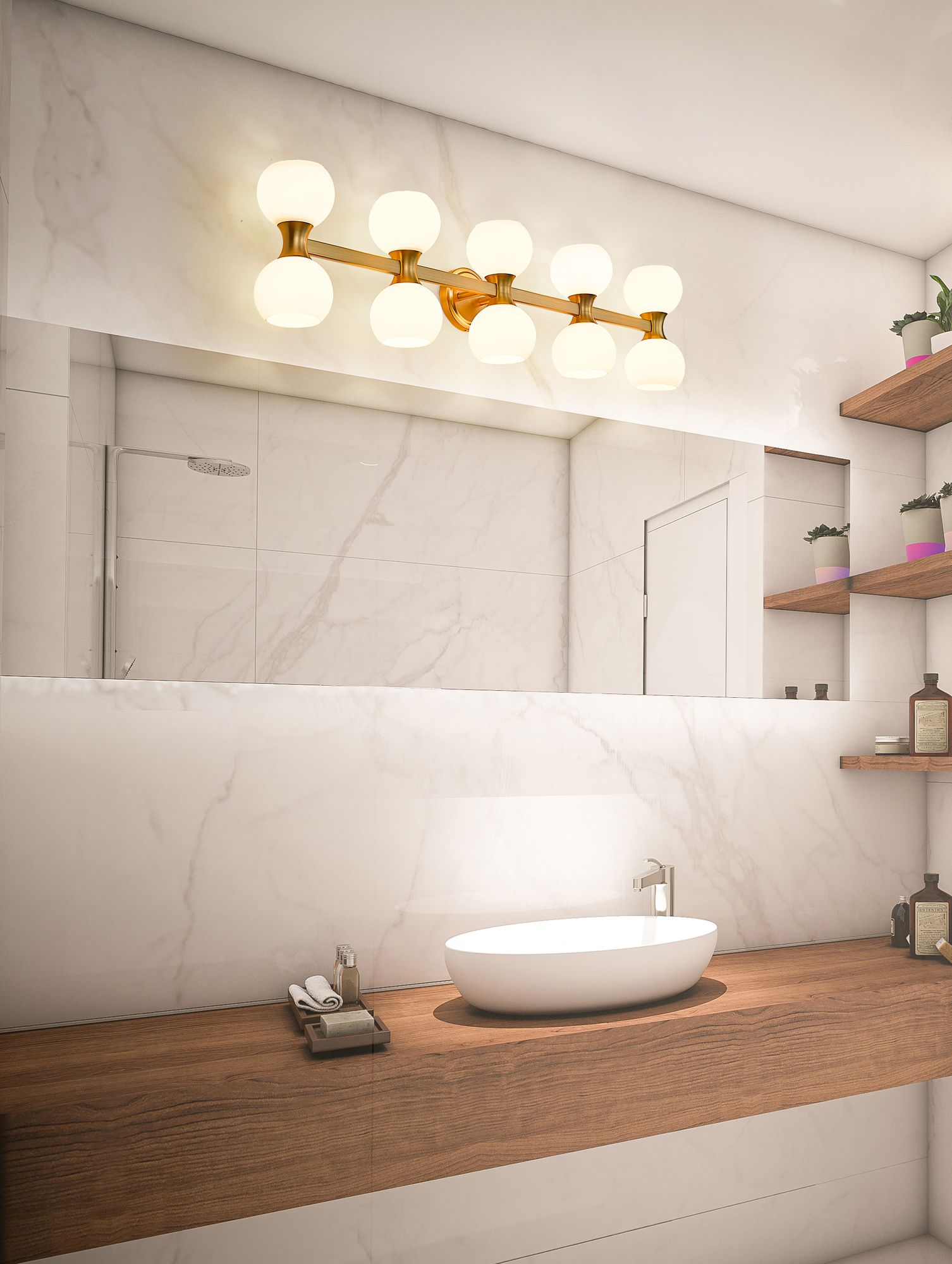 Image 3 Artemis 45" Wide Modern Gold 10-Light Vanity Bath Light more views