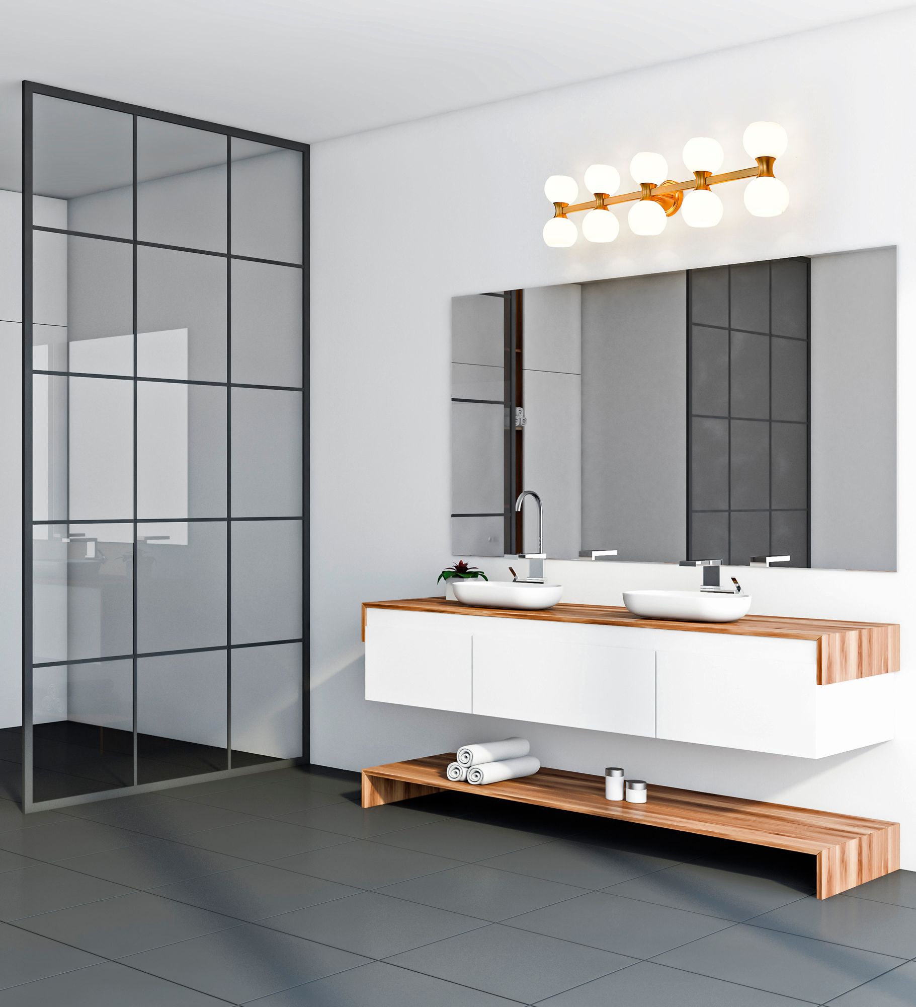 Image 4 Artemis 45" Wide Modern Gold 10-Light Vanity Bath Light more views