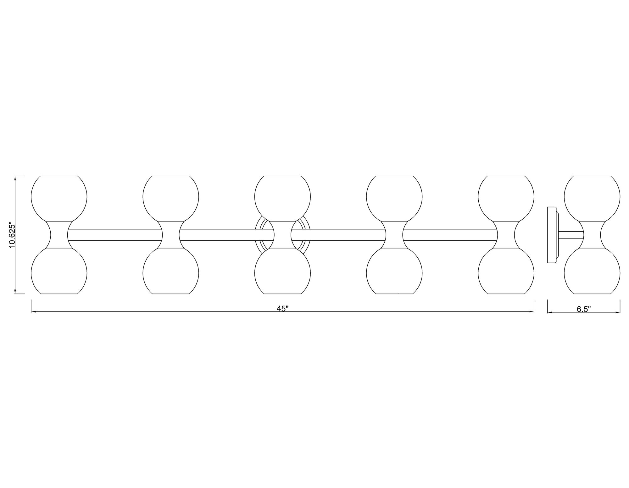 Artemis 45" Wide Modern Gold 10-Light Vanity Bath Light