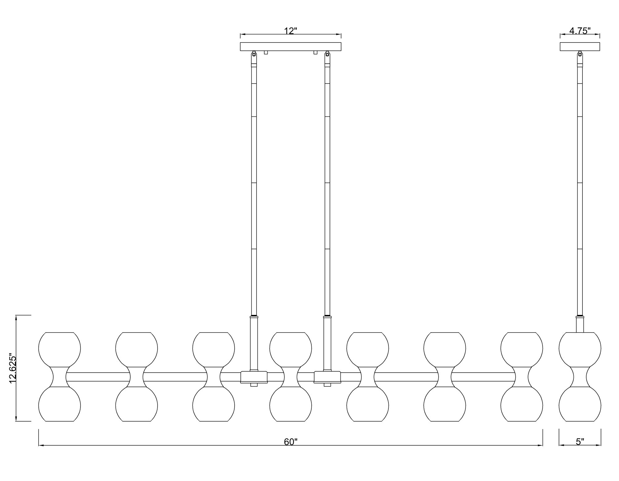 Artemis by Z-Lite Matte Black 14 Light Island Pendant