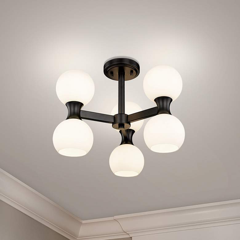 Image 1 Artemis by Z-Lite Matte Black 6 Light Semi Flush Mount