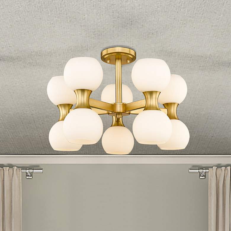 Image 1 Artemis by Z-Lite Modern Gold 10 Light Semi Flush Mount
