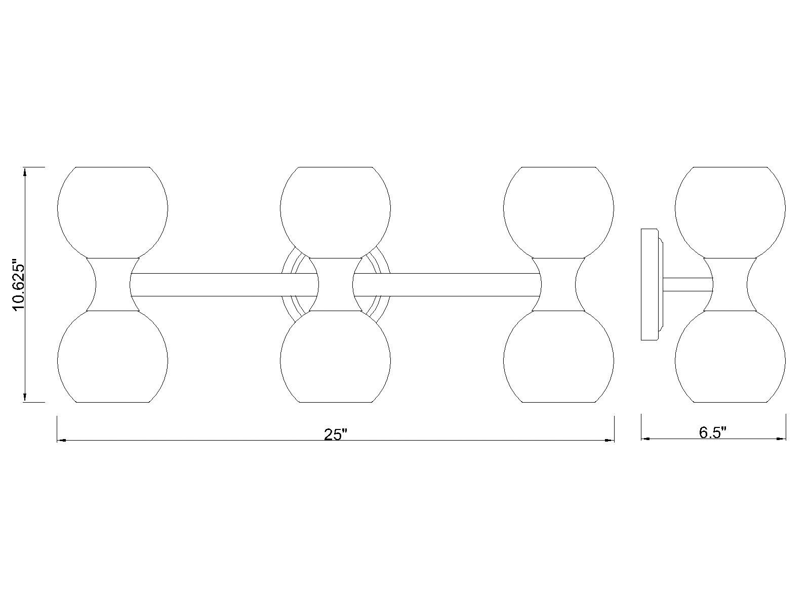 Artemis by Z-Lite Modern Gold 6 Light Vanity