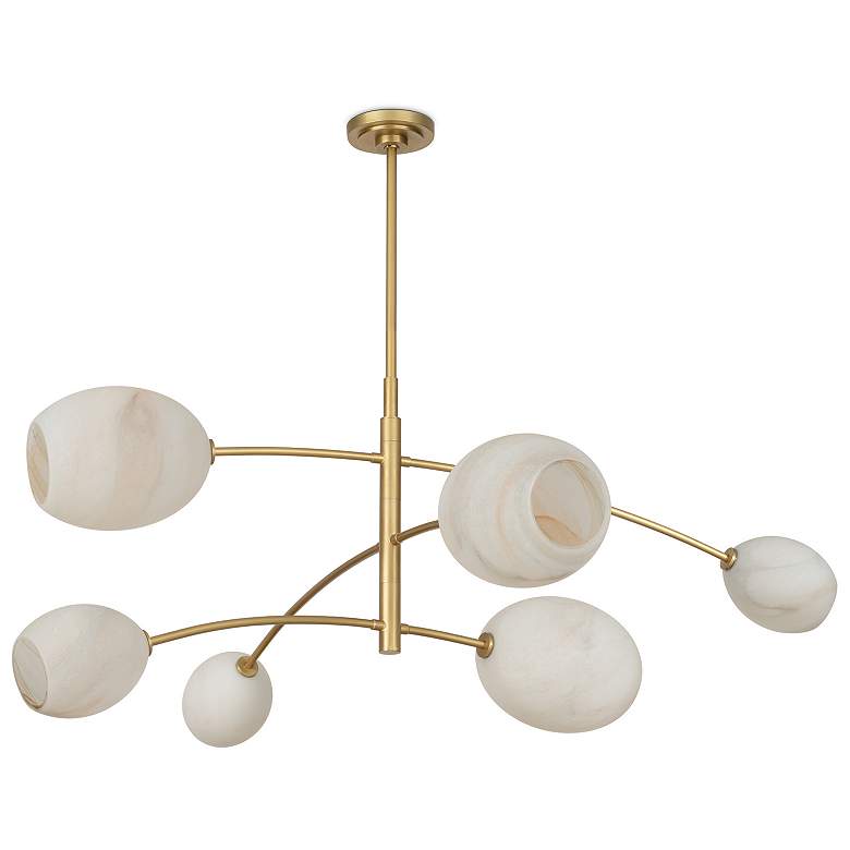 Image 1 Artemis Chandelier (Natural Brass with Alabaster Glass)