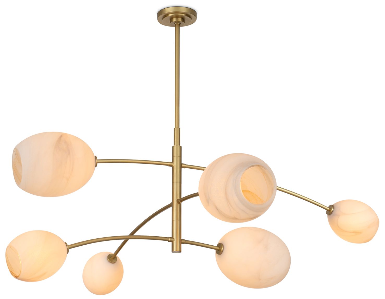 Image 5 Artemis Chandelier (Natural Brass with Alabaster Glass) more views