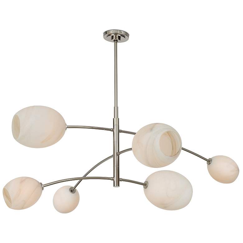 Image 1 Artemis Chandelier (Polished Nickel with Alabaster Glass)