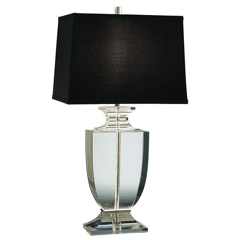 Image 1 Artemis Clear Lead Crystal Table Lamp with Black Shade