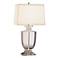 Artemis Clear Lead Crystal Table Lamp with Off-White Shade