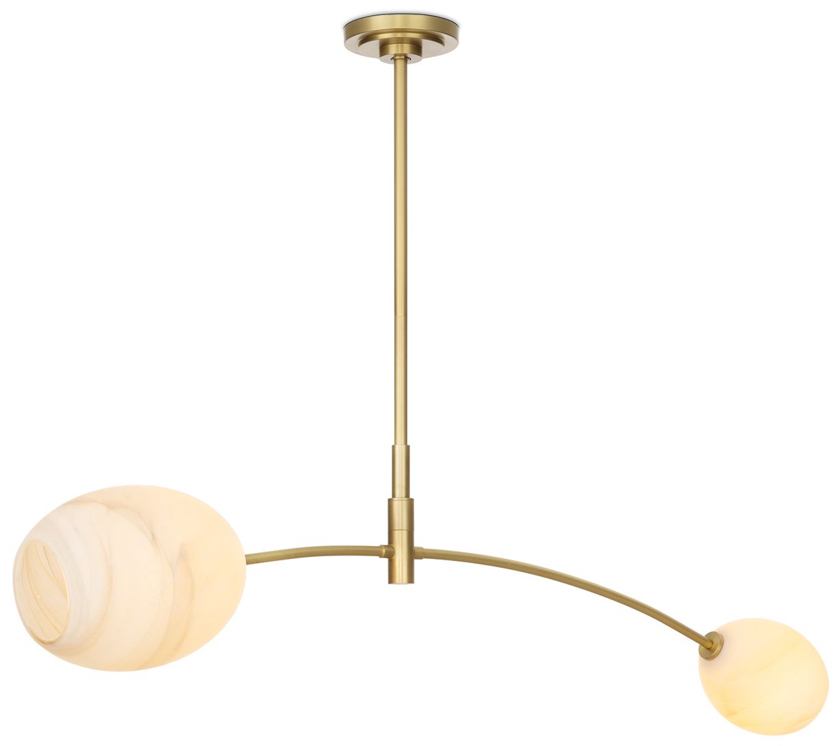 Image 3 Artemis Pendant Double (Natural Brass with Alabaster Glass) more views