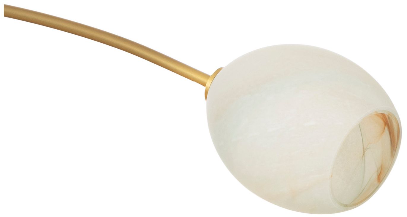 Image 4 Artemis Pendant Double (Natural Brass with Alabaster Glass) more views