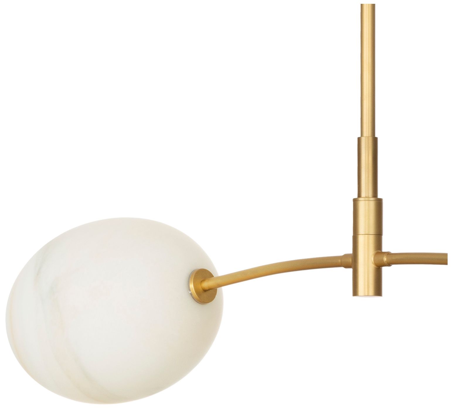 Image 5 Artemis Pendant Double (Natural Brass with Alabaster Glass) more views