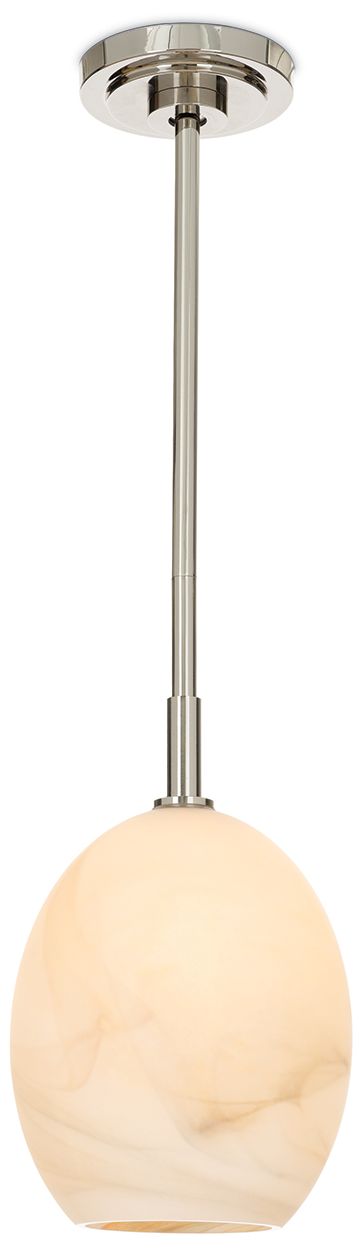 Image 2 Artemis Pendant Single (Polished Nickel with Alabaster Glass) more views