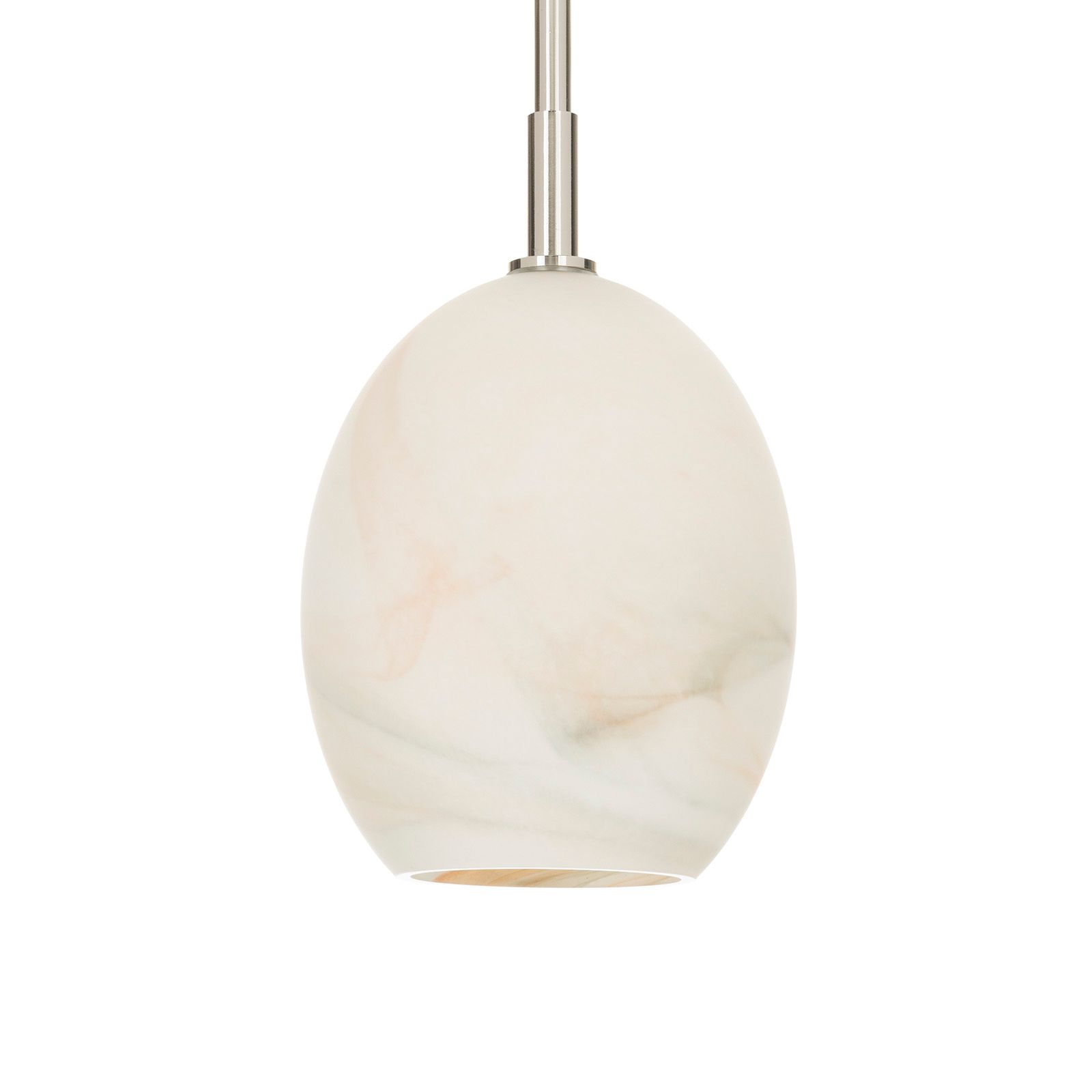 Image 4 Artemis Pendant Single (Polished Nickel with Alabaster Glass) more views