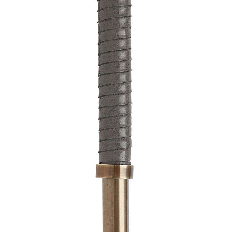 Image 6 Arteriors- Aaron Floor Lamp- 63 inch Heritage Brass, Graphite Leather more views