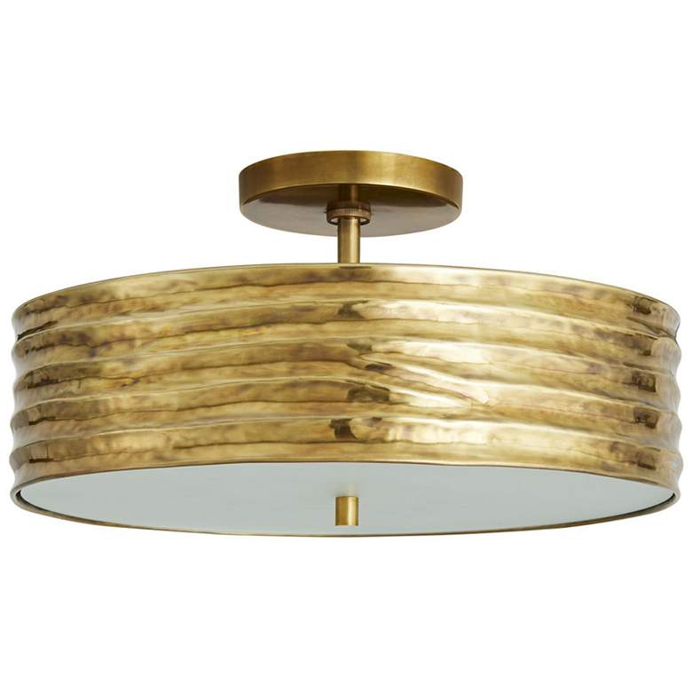 Image 1 Arteriors- Anna Semi-Flush Mount- 17.75" Antique Brass
