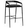 Arteriors Ansel Bar Stool Midnight Grey Performance Velvet