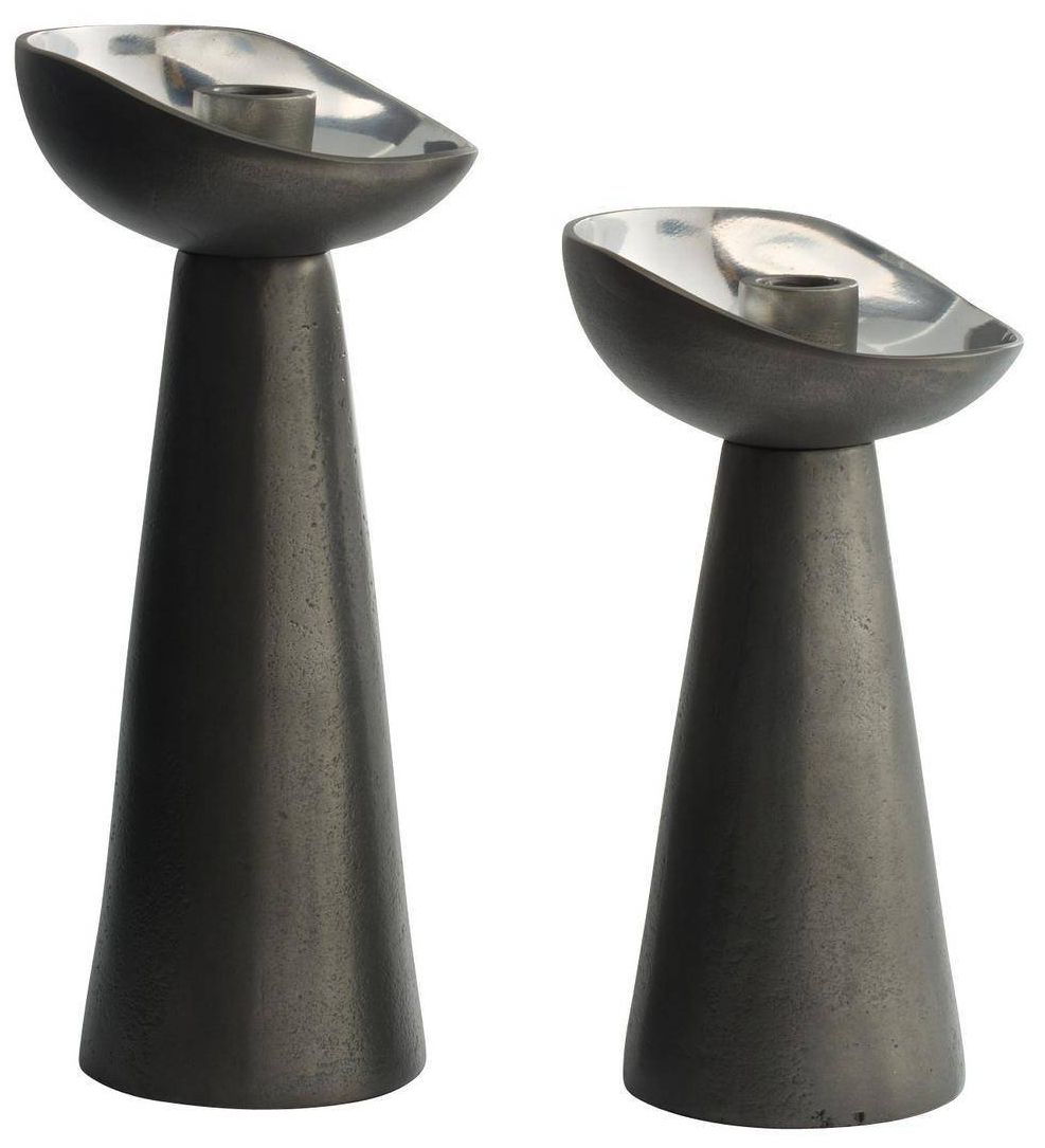 Image 4 Arteriors Argemone Candle Holders, Set of 2 Blackened more views