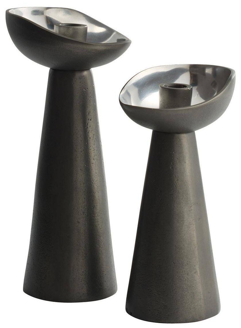 Image 5 Arteriors Argemone Candle Holders, Set of 2 Blackened more views