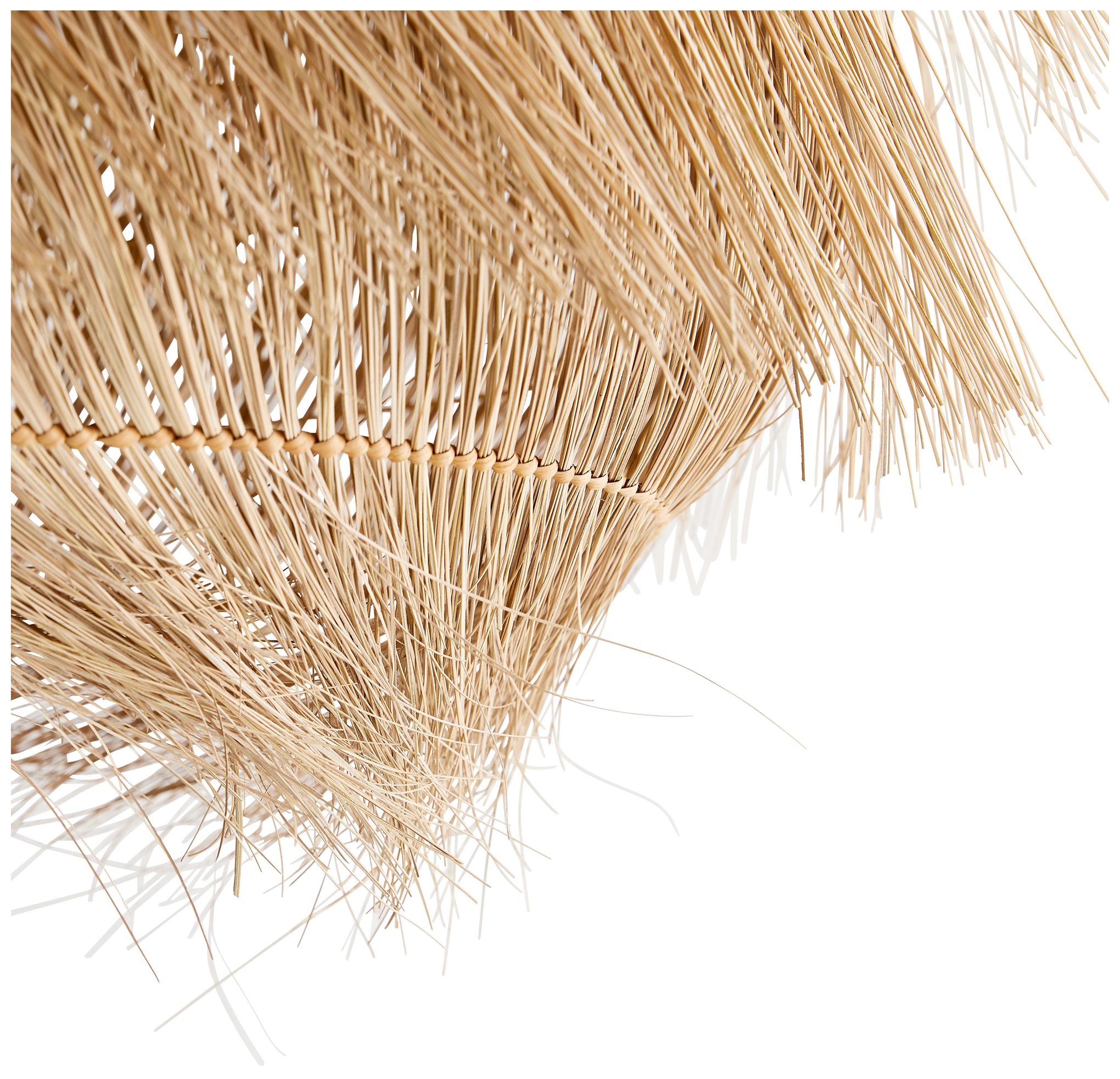 Image 7 Arteriors- Ashburn Pendant- 33" Natural Buri, Antique brass more views