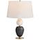 Arteriors Aubrey Gray Flower Marble, Black Marble Lamp Antique Brass