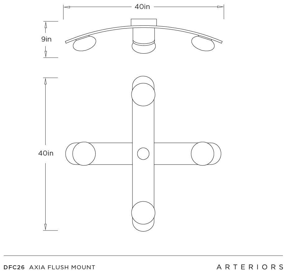 Arteriors Axia Flush Mount 40" Blackened Iron