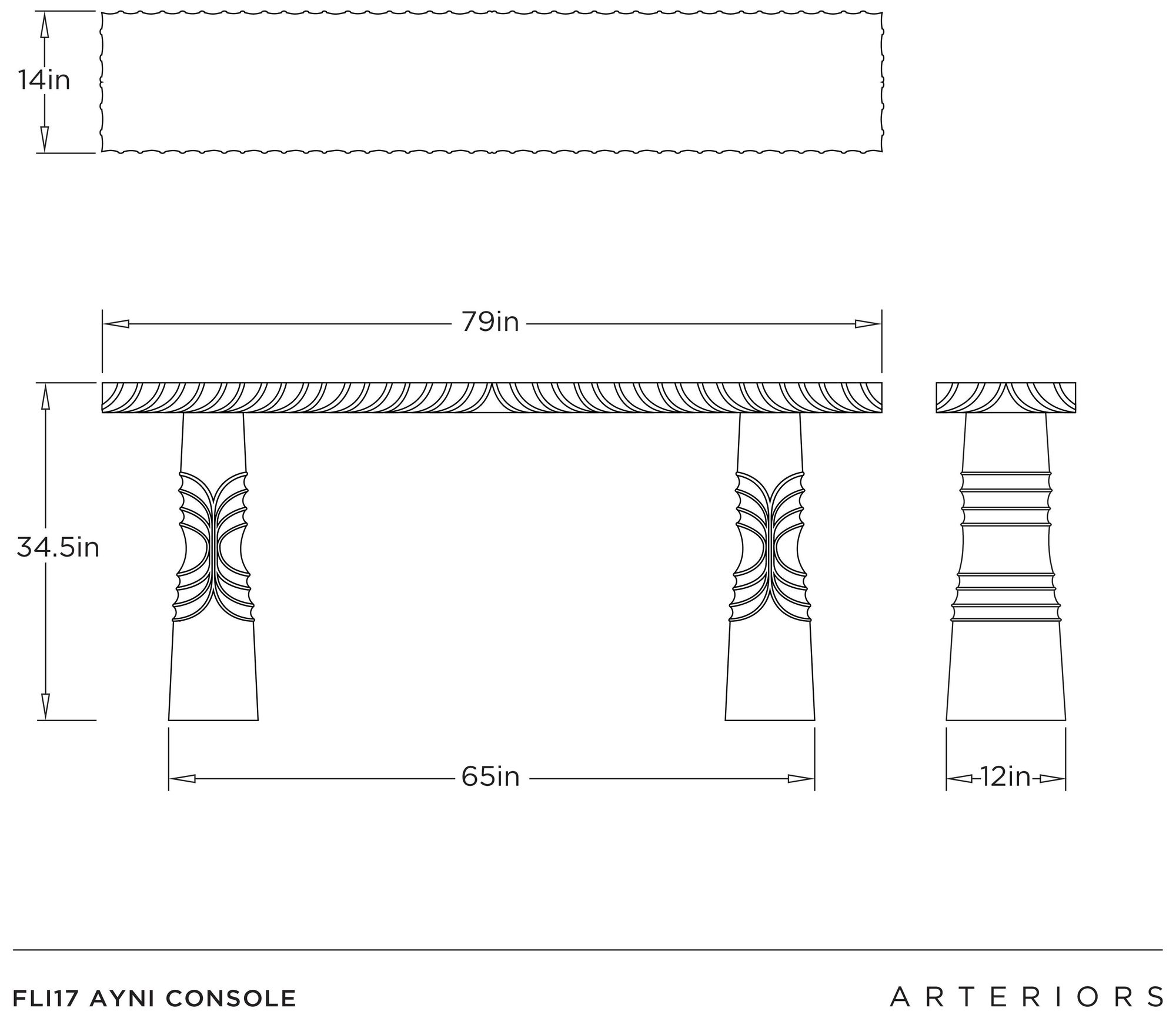 Arteriors Ayni Console Whitewash