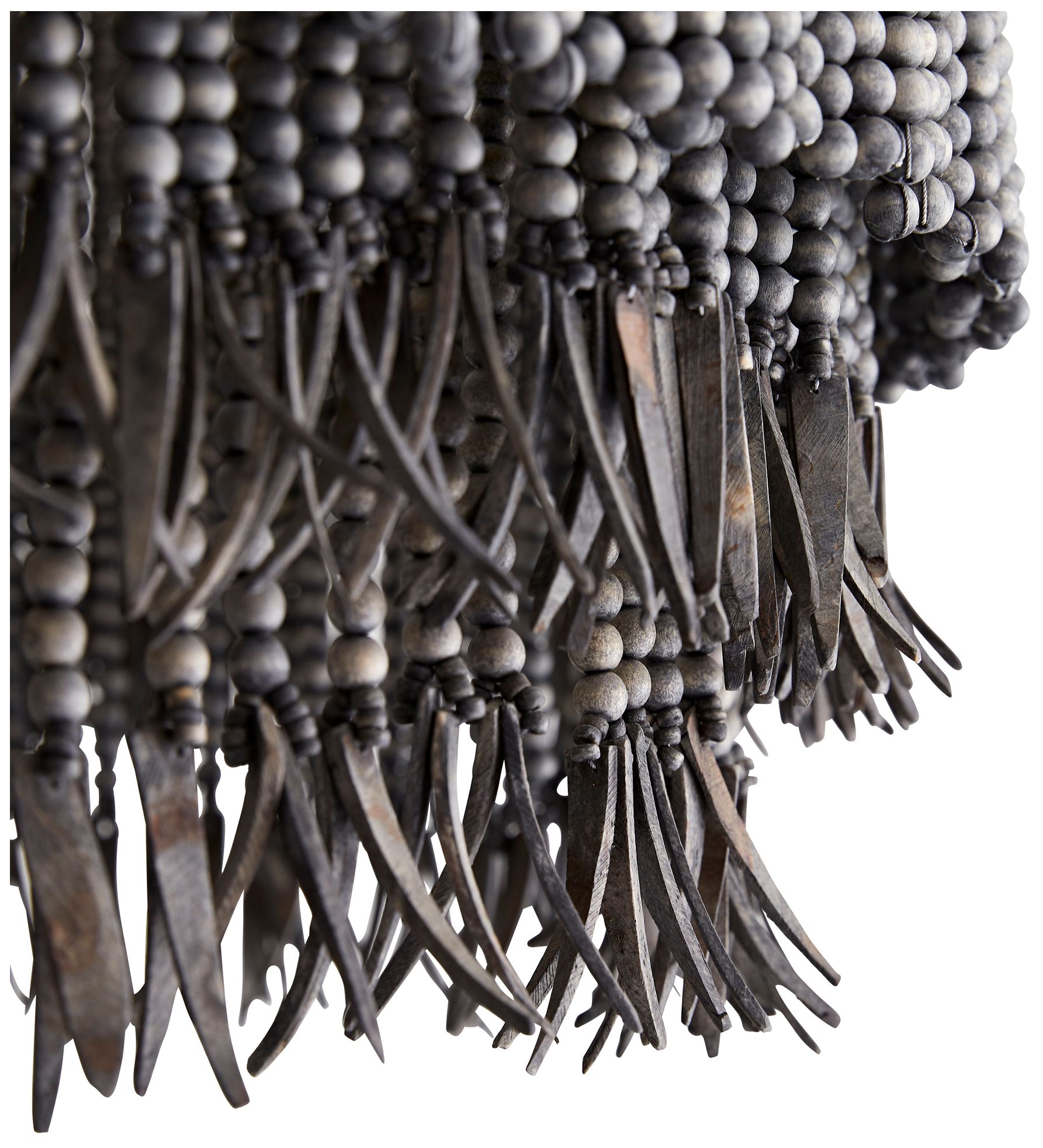 Image 6 Arteriors- Baja Chandelier- 30" Dark Gray Wash Coco Beads, Antique Bra more views