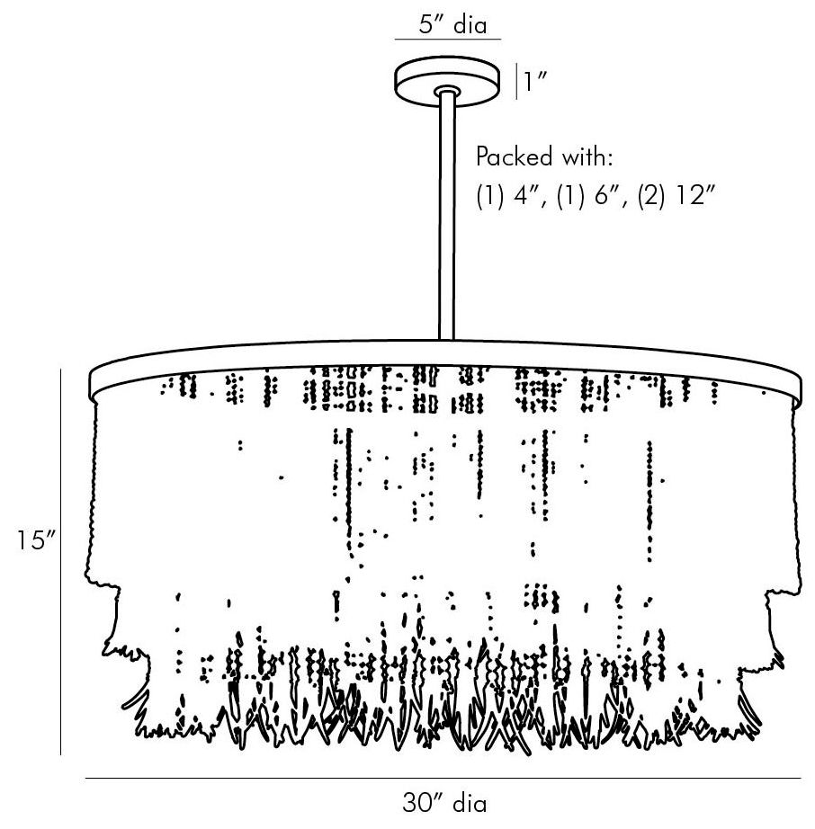 Arteriors- Baja Chandelier- 30" Natural Coco Beads, Antique Brass