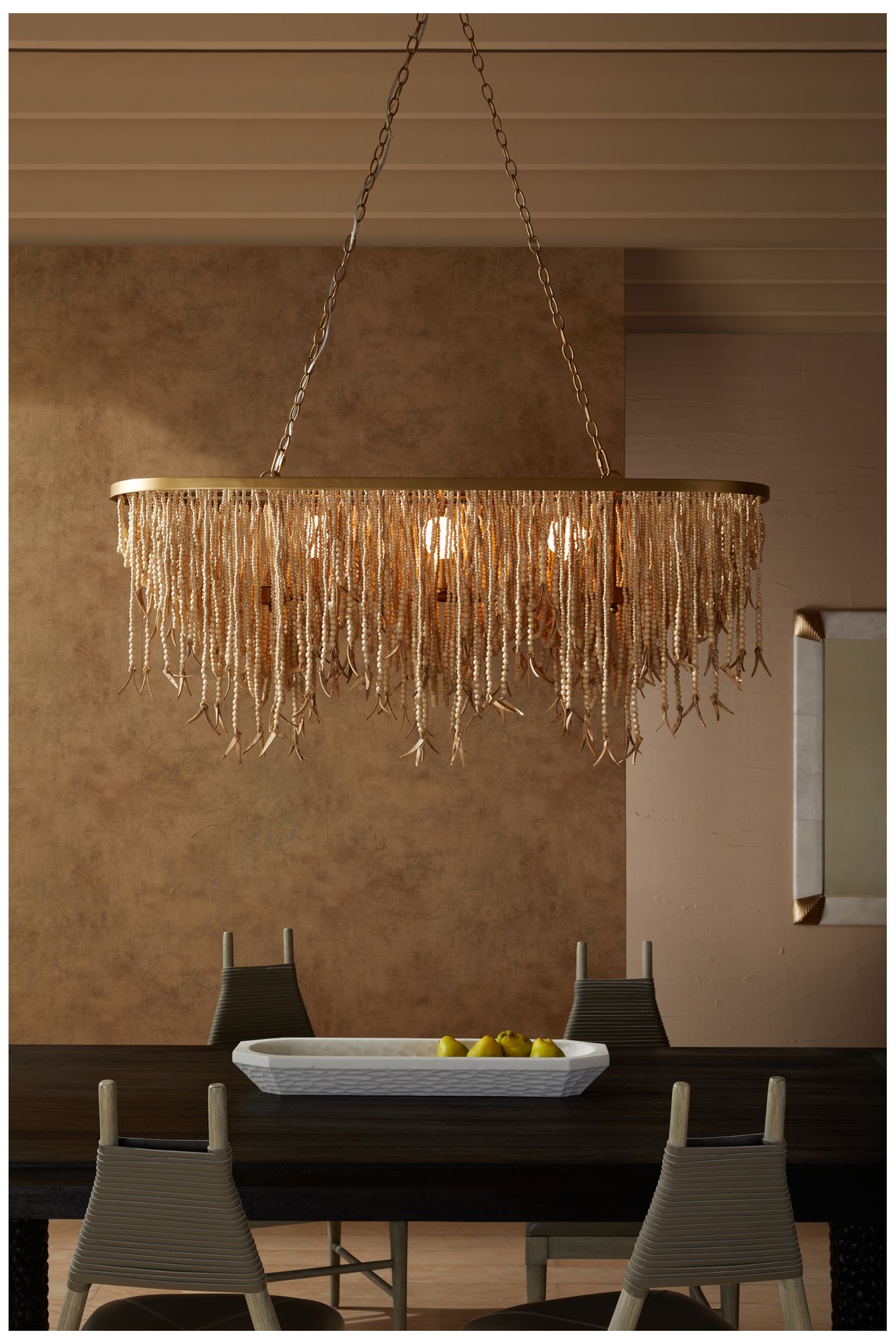 Arteriors Baja Linear Chandelier Natural Antique Brass