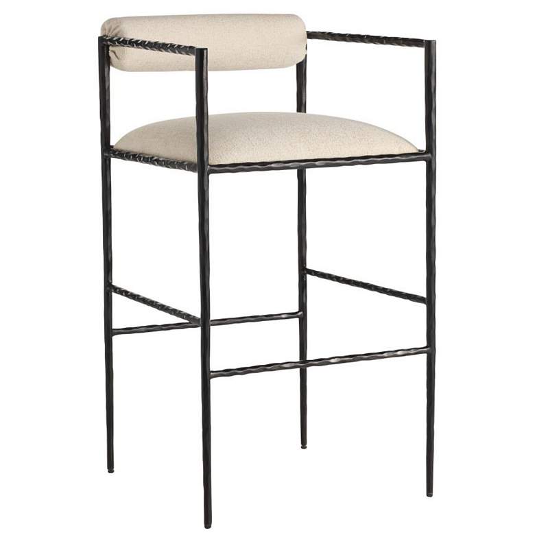 Image 1 Arteriors Barbana Bar Stool Oxford White Performance Fabric
