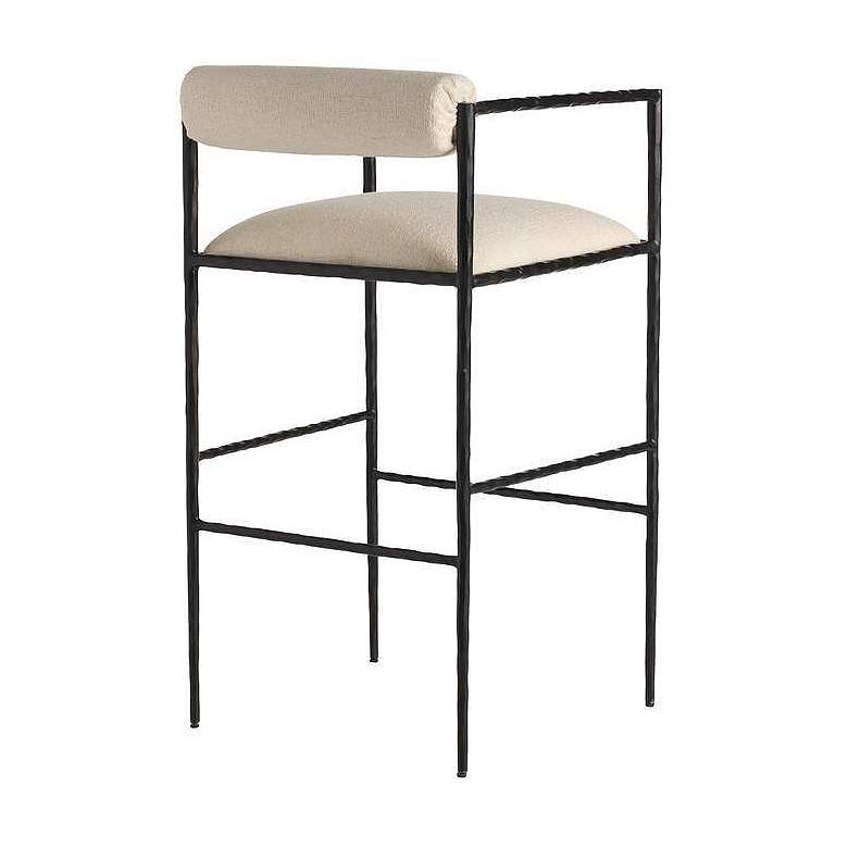 Image 2 Arteriors Barbana Bar Stool Oxford White Performance Fabric more views