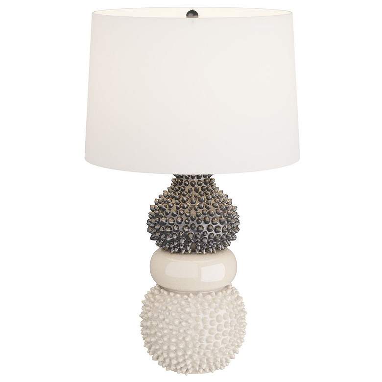 Image 1 Arteriors Basilio 29.5" Ivory Gray Crackle Modern Ceramic Table Lamp