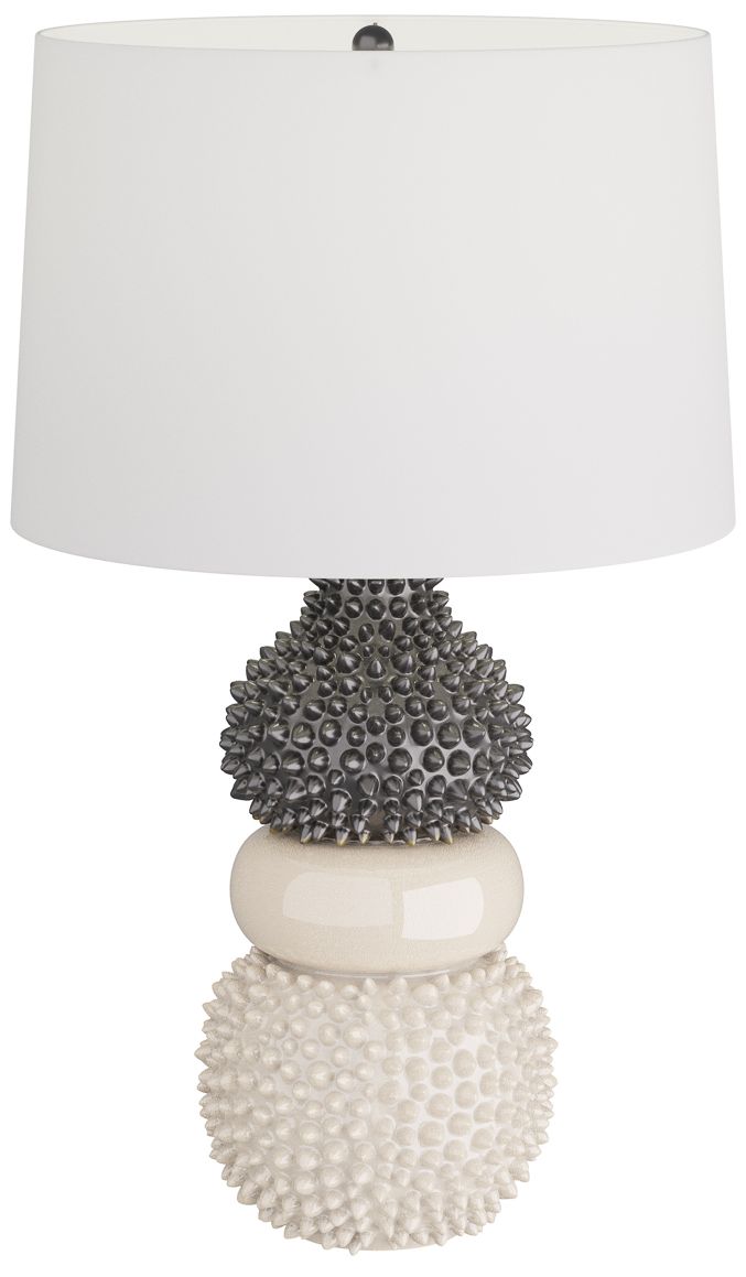 Image 2 Arteriors Basilio 29.5" Ivory Gray Crackle Modern Ceramic Table Lamp more views