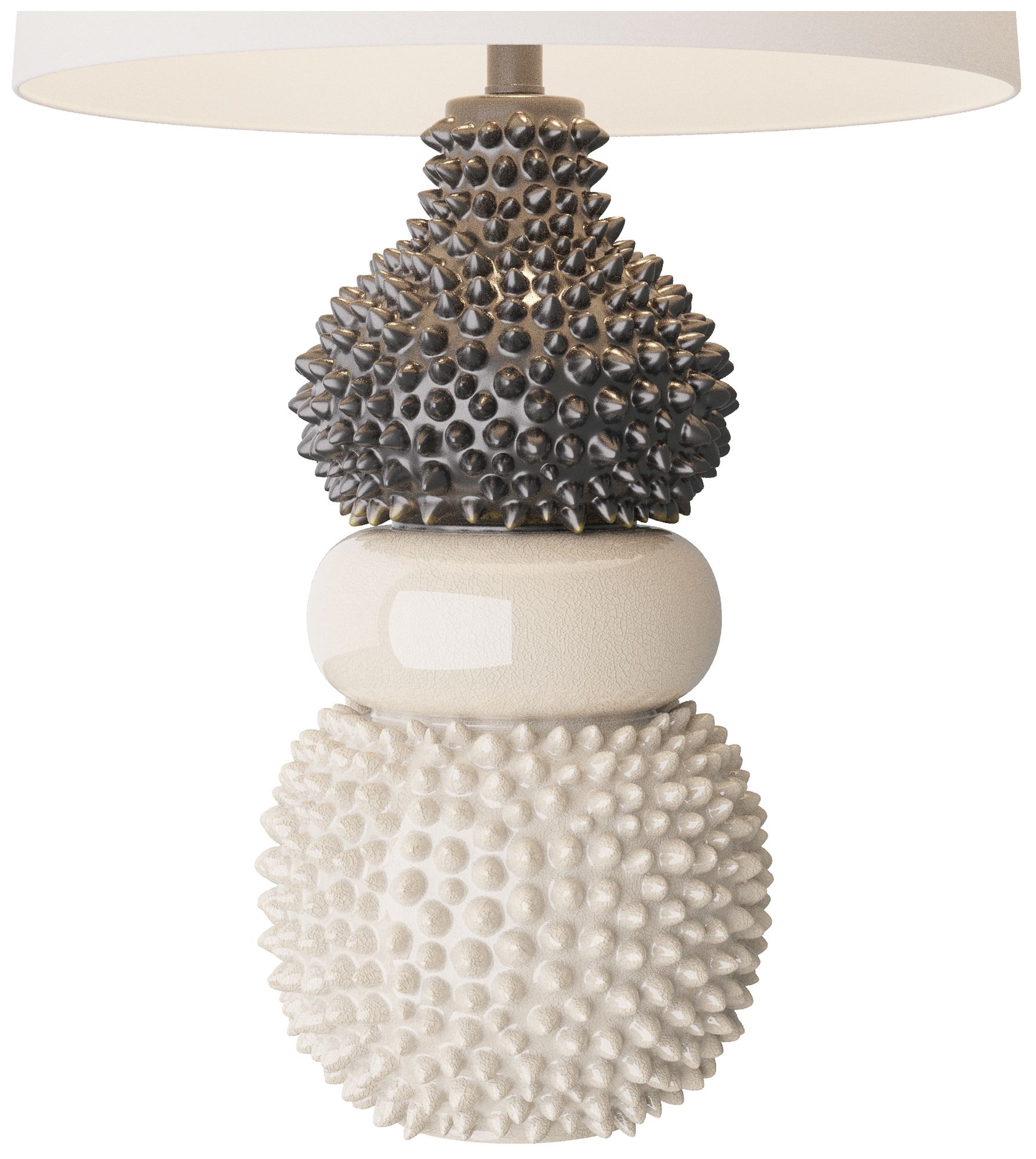 Image 3 Arteriors Basilio 29.5" Ivory Gray Crackle Modern Ceramic Table Lamp more views
