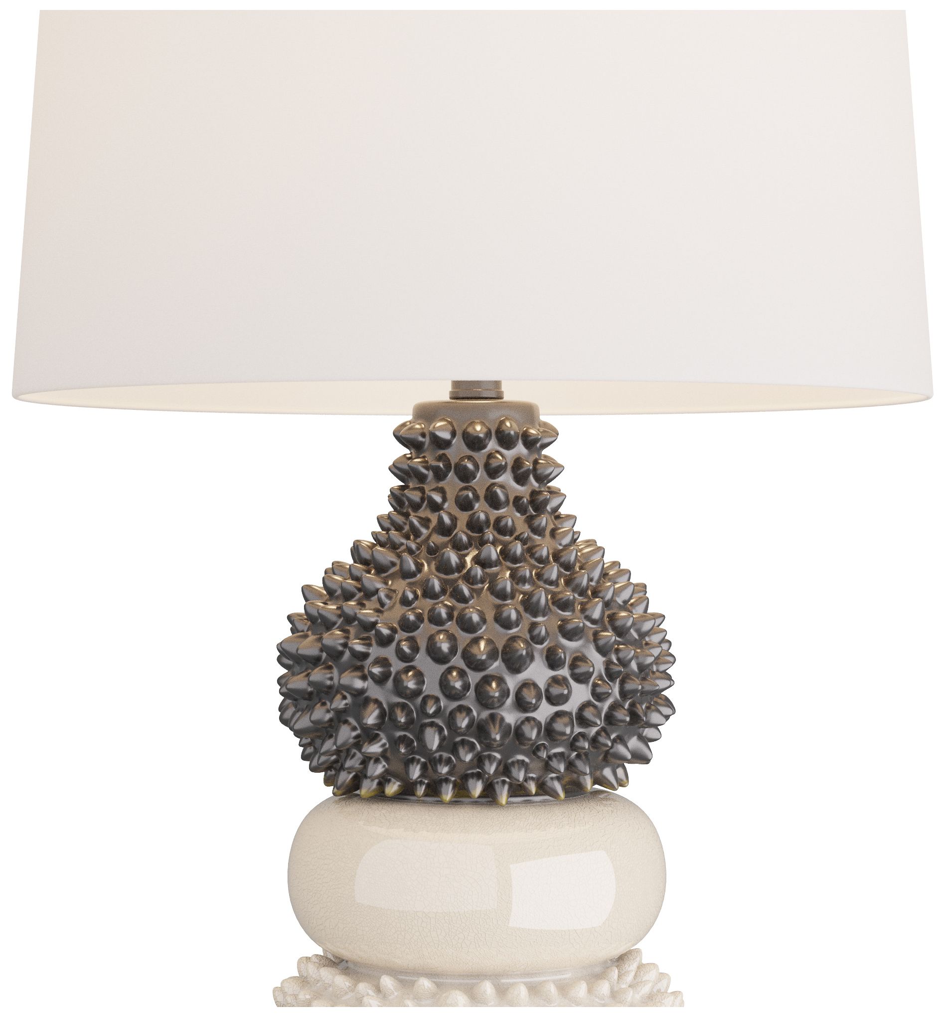 Image 4 Arteriors Basilio 29.5" Ivory Gray Crackle Modern Ceramic Table Lamp more views