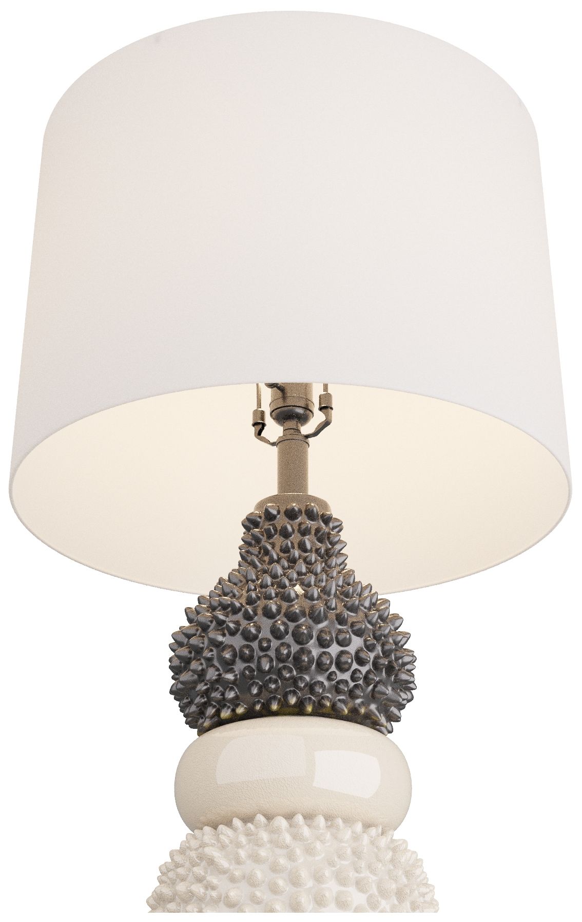Image 6 Arteriors Basilio 29.5" Ivory Gray Crackle Modern Ceramic Table Lamp more views