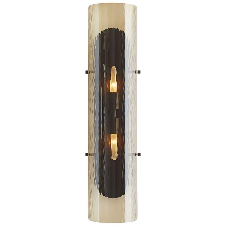 Image 2 Arteriors Bend Amber Luster Glass Sconce 26" Blackened Steel more views