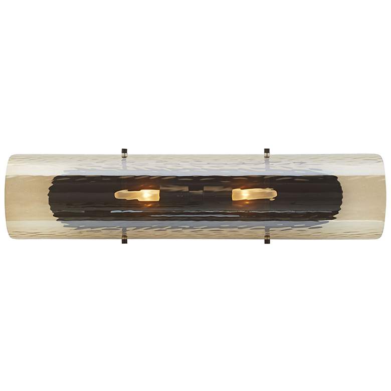 Image 4 Arteriors Bend Amber Luster Glass Sconce 26" Blackened Steel more views