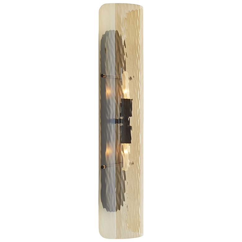 Image 6 Arteriors Bend Amber Luster Glass Sconce 26" Blackened Steel more views