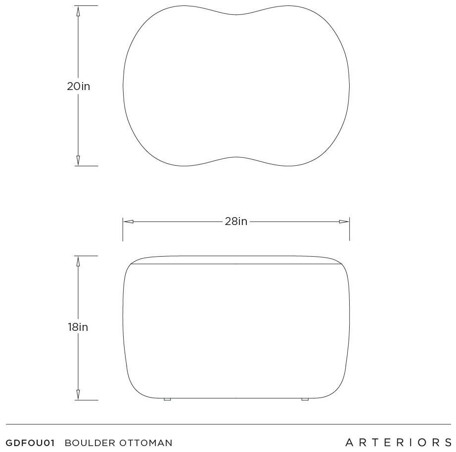Image 6 Arteriors Boulder Ottoman Sand more views